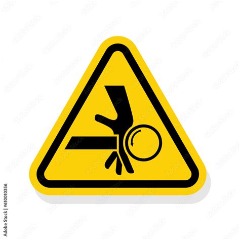 Iso Triangle Warning Sign Pinch Point Entanglement Symbol Stock Vector