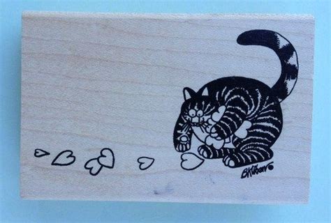 Kliban Gathering Hearts Cat Valentines Stamp Excellent Cat Valentines