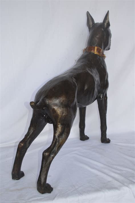 Boxer Dog Bronze Statue Size 35l X 10w X 36h Nifao