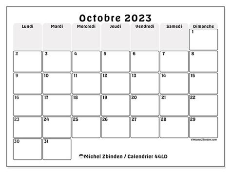 Calendrier Octobre 2023 A Imprimer Images