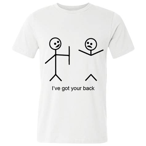 Summer New Mens T Shirts Funny Stick Figures I Got Your Back T Shirt
