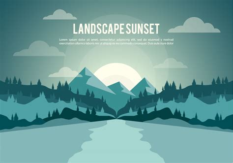 Landscape Sunset Illustration Vector Background Download Free Vector