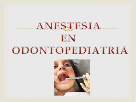 Solution Anestesia En Odontopediatria Studypool