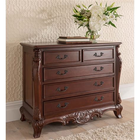 Raphael Antique French Style Chest Of Drawers Wooden Bedroom Chests