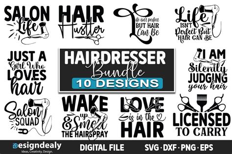 Hairdresser Svg Bundle 10 Designs Graphic By Buysvgbundles · Creative Fabrica