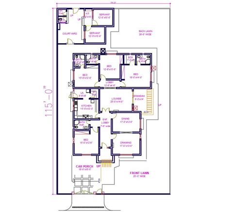 4 Bhk Apartment Plan Autocad File Cadbull Ee7