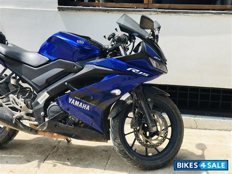 The cluster precisely has speedometer, tachometer (digital bars. Used 2019 model Yamaha YZF R15 V3 for sale in Prakasam. ID 303797. Blue colour - Bikes4Sale