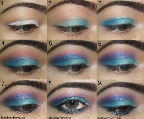 Bright Blue Eye makeup Step by step tutorial - Indian ...