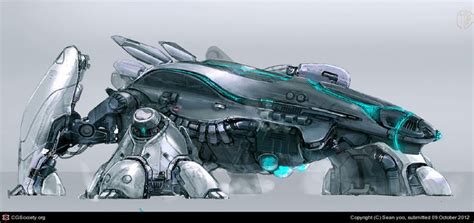 Robotic Dragon By Sean Yoo 2d Space Ship Concept Art Spaceship Art