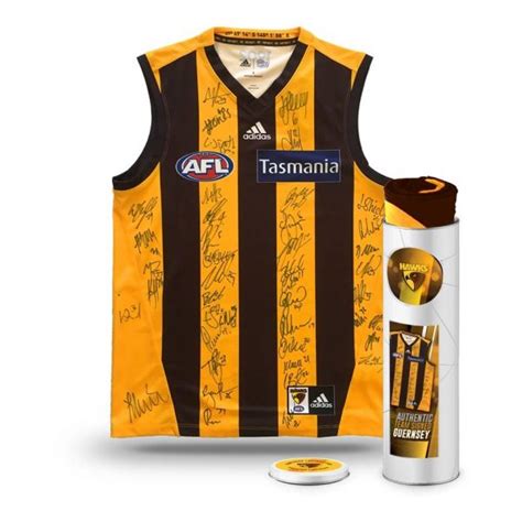 Afl Hawthorn Hawks 2018 Team Signed Jersey In Collectors Tin
