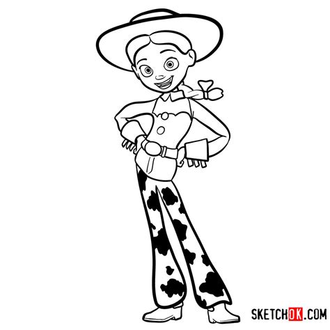 How To Draw Jessie From Toy Story 2 Sketchok Step By Step Drawing