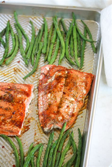 Sheet Pan Balsamic Salmon And Green Beans Just Jessie B