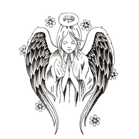 Yeeech Temporary Tattoos Sticker For Women Girl Fake Pray Angel Wings Snowflake Designs Large