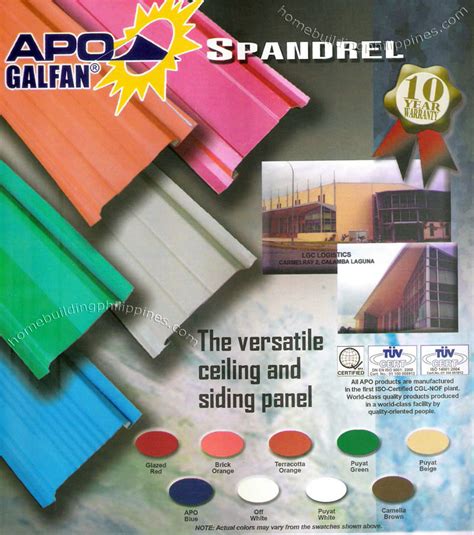 Typical spandrel rail installation durabrac® spandrel is easy to install. Apo Galfan Spandrel Ceiling/Siding Panel Colors Philippines