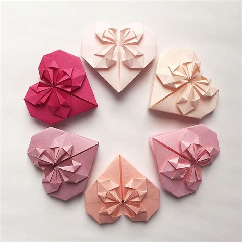 Set Of Origami Paper Hearts Mothers Day By Origamilanddeco On Etsy