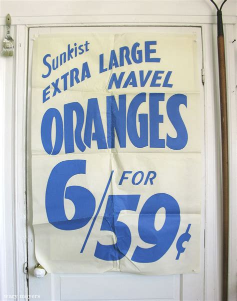 Vintage Grocery Poster 1960s Oranges Went Up A Little Window