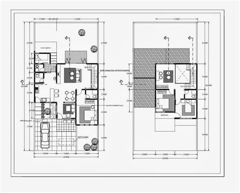 denah rumah minimalis  lantai type  desain rumah