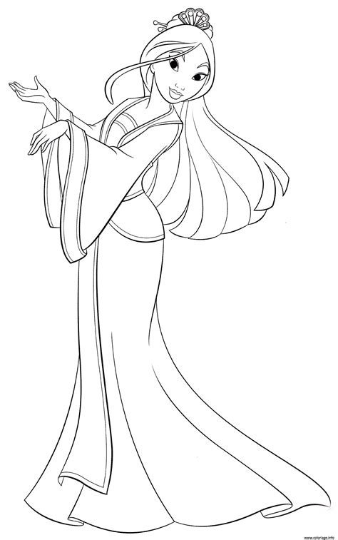 Quelle petite fille (ou plus grande) n'aime pas les princesses ? Coloriage Princesse Disney Mulan Legende Chinoise De Fa ...