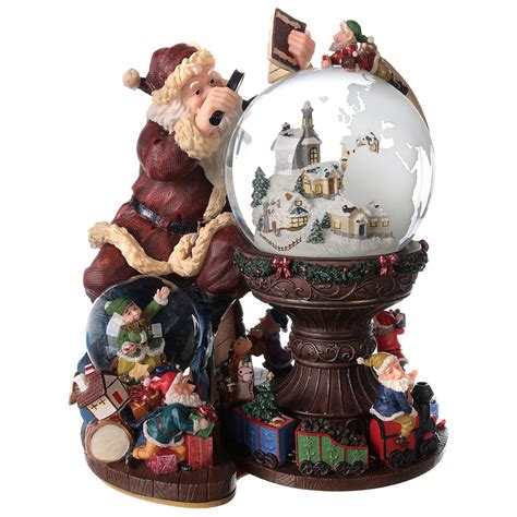 Musical Snow Globe Santa World Globe 25x25x20 Cm Online Sales On