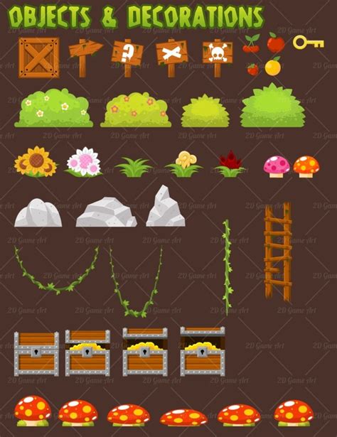 Rainforest - Platformer Tileset - Game Art 2D
