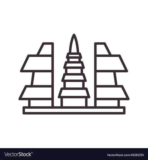 Bali Temple Line Icon Logo Royalty Free Vector Image