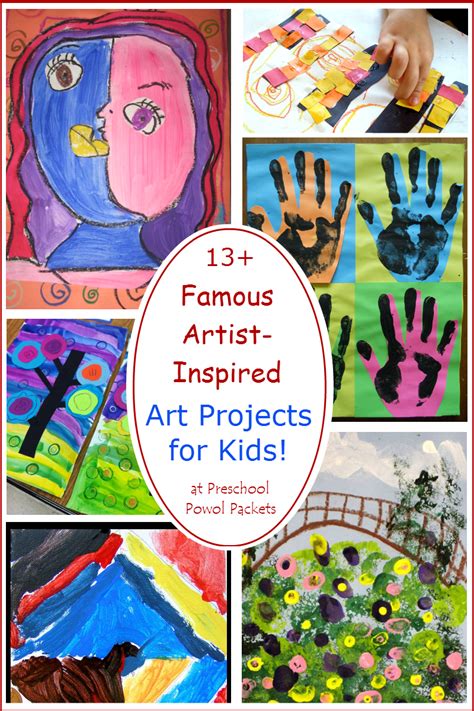 13 Famous Artists Inspired Art Projects For Kids Preschool Powol