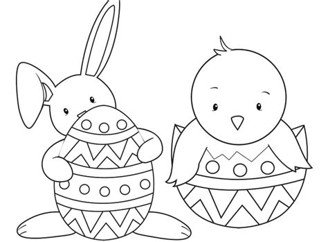 Cute easter bunny pictures, basket and chicks, and eggs. Easter Day Coloring Pages at GetColorings.com | Free ...