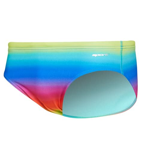Sporti Polyester Rainbow Pride Swim Brief Swimsuit At