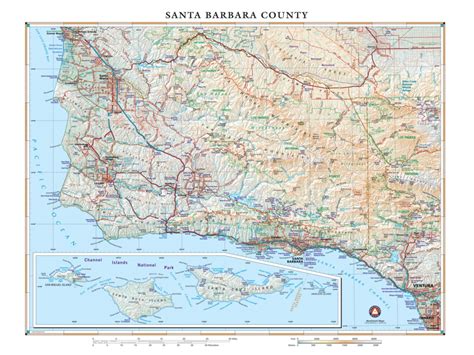 Santa Barbara County Wall Map — Benchmark Maps