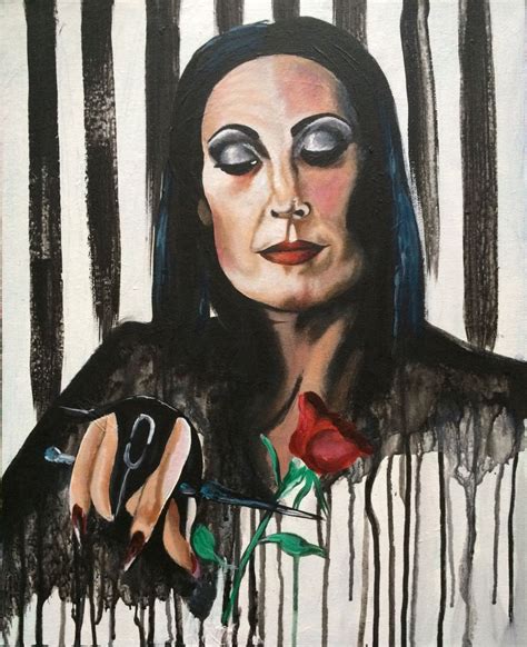 Morticia Addams Acrylic Painting By Lisa Cunningham Artfinder