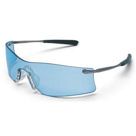 mcr safety safety glasses wraparound light blue polycarbonate lens anti fog scratch resistant