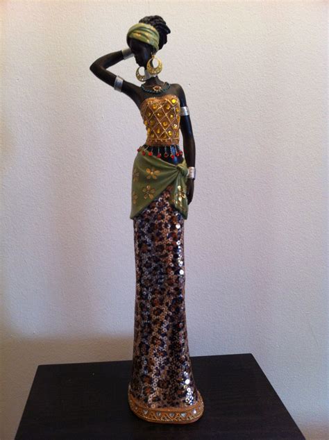 Beautiful Black Women Sculpture Figurines Vintage Set Of Two African