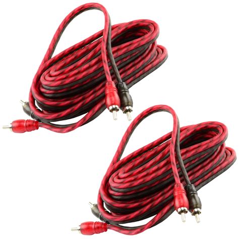 2 Ds18 12 Ft 2 Channel Rca Cables Shielded Twisted Interconnect Audio