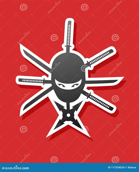 Ninja Symbol Stock Vector Illustration Of Sword Shuriken 117534524