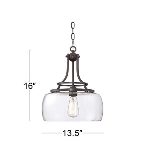 Charleston 13 12 Wide Clear Glass And Bronze Pendant Light 4f066