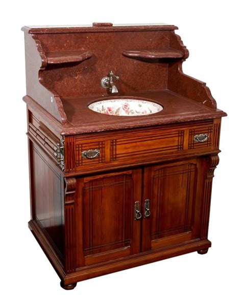 French Rouge Marble Washstand With Plumbing Washstands Furniture