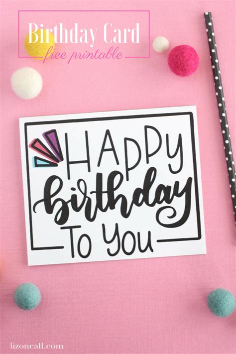 Check spelling or type a new query. Hand Lettered Free Printable Birthday Card - Liz on Call