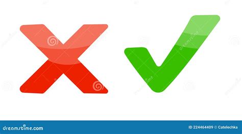 Check Mark Icons Red And Green Checklist Sign Wrong And Correct