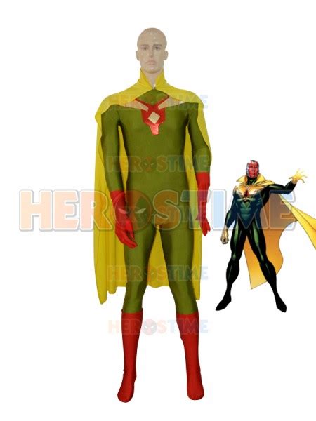 While palling around with the west coast avengers, the vision went through his very first costume change after 21 years thanks to some government agents being controlled by immortus in west coast. The Vision Marvel Comics Custom Superhero Costume