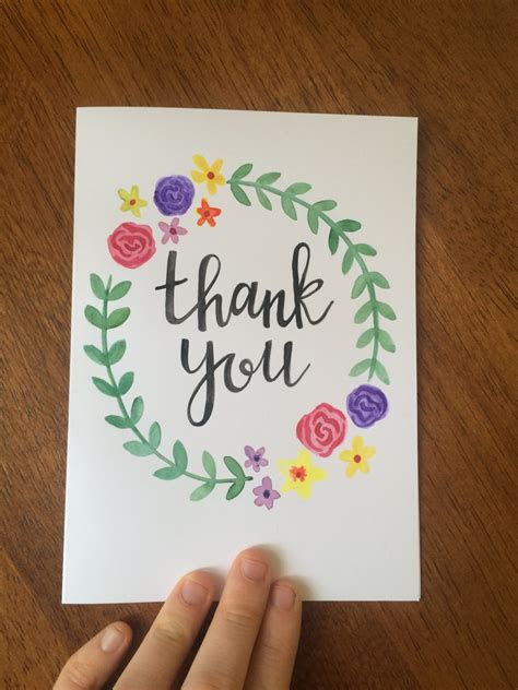 Handmade Thank You Card Custom Greeting Card Handpainted Etsy