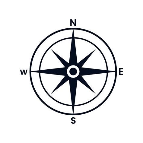 vintage compass rose nautical chart monochrome navigational compass with cardinal directions