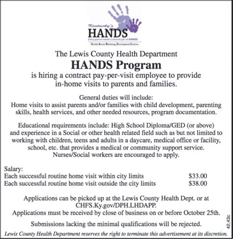 Hands Program The Lewis County Herald