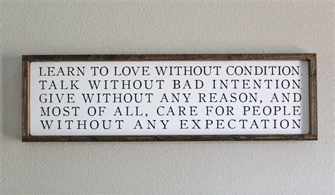 Learn To Love Without Condition Extra Large Hand Painted Wooden Sign