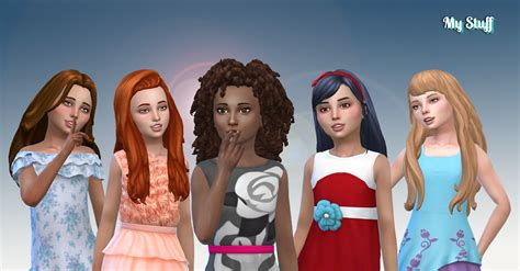 Mystufforigin Girls Long Hair Pack 17 Sims 4 Hairs