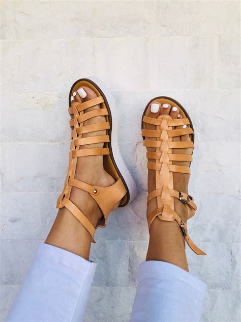 Greek Gladiator Sandals Leather Sandals Women Sandals Etsy