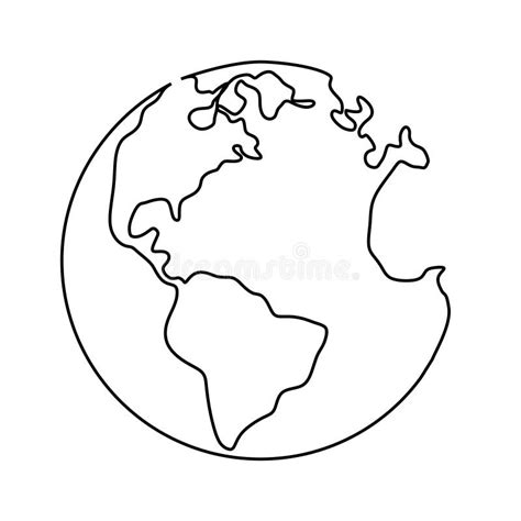 Earth Globe Continuous Line Drawing Stock Illustrations 738 Earth