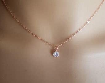 Tiny Gold Fill Cz Diamond Necklace Choker Clear Cubic Zirconia Etsy