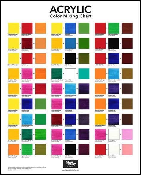 40 Easy Examples Of Acrylic Painting For Beginners Color Mixing Chart