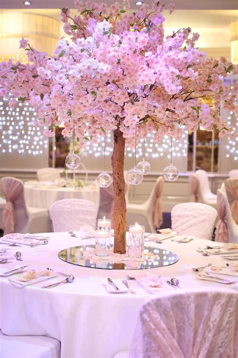 Pink Blossom Trees Cherry Blossom Wedding Theme Tree Centrepiece