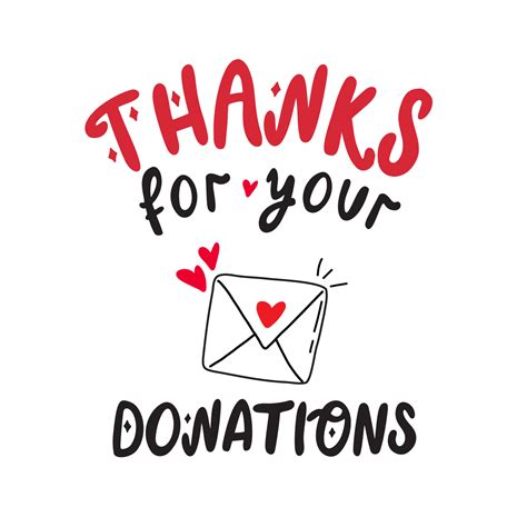 Thanks For Your Donations Sign For A Charity Event With Cute Letter With Hearts 17784147 Vector